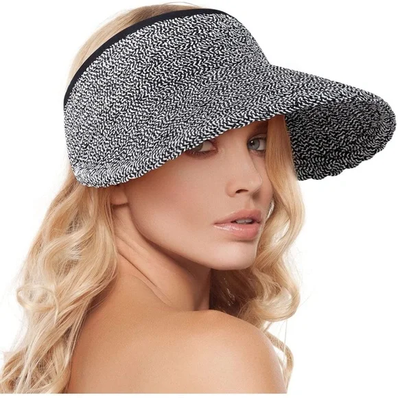 Accessories Wide Brim Sun Hats Rollup Foldable Straw Golf Visor